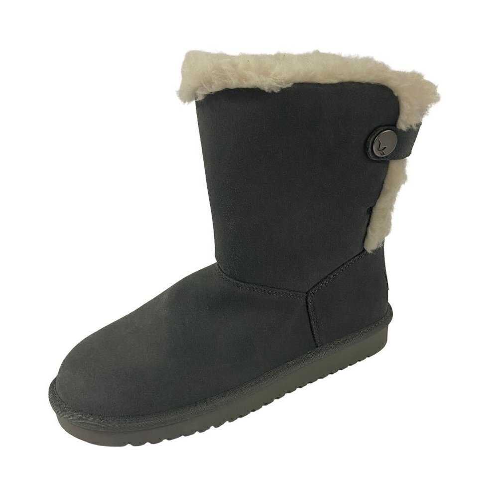 Koolaburra by UGG Faux Fur Boots Suede Leather Stone Gray Women's Size 10 NWOB